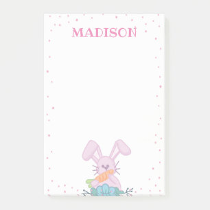Pink Bunny Post It Note
