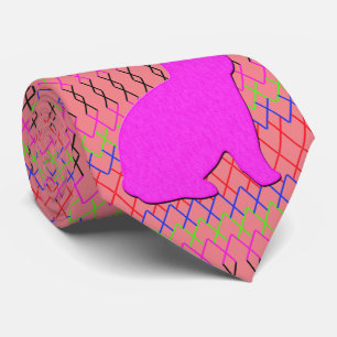Pink Bunny Rabbit Abstract Strips Pink Easter Tie
