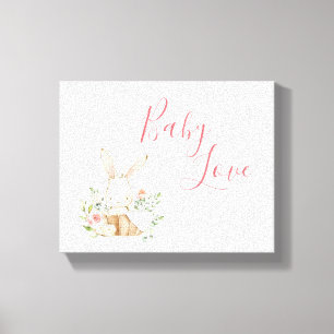 Pink Bunny Rabbit Animal Canvas Print