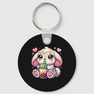 Pink Bunny Rabbit Drink Bo Milk Tea Kawaii Meme Ea Key Ring