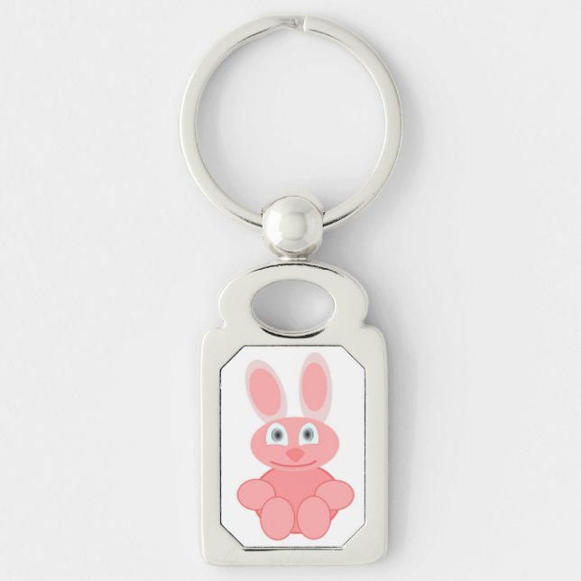 PINK BUNNY RABBIT KEY RING (Front)
