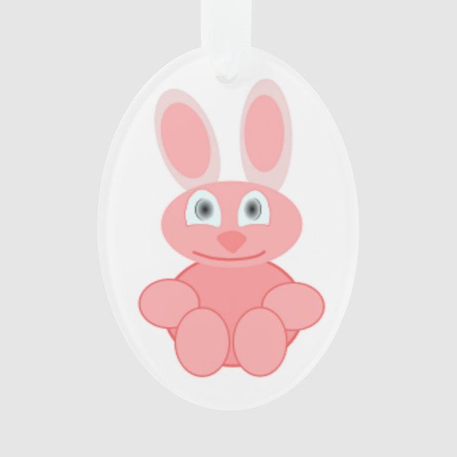 PINK BUNNY RABBIT ORNAMENT (Front)