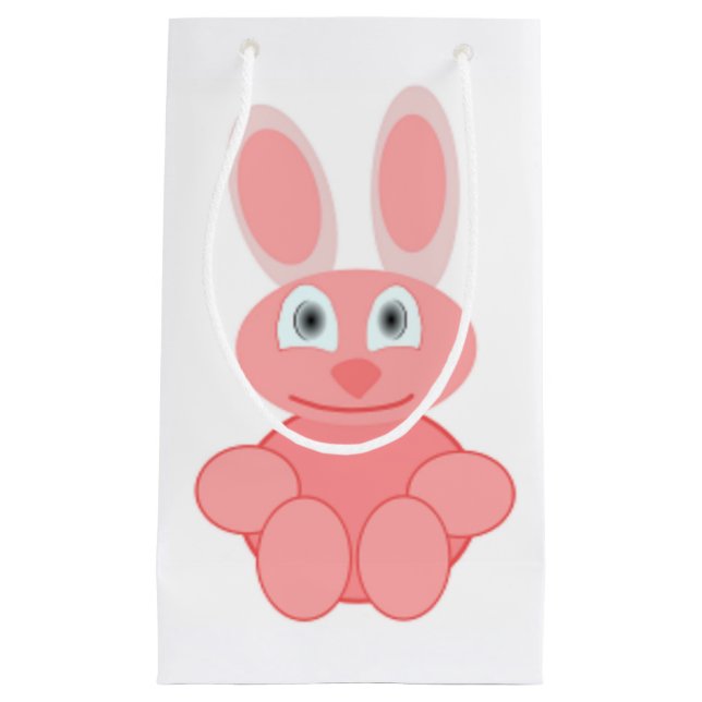 PINK BUNNY RABBIT SMALL GIFT BAG (Front)