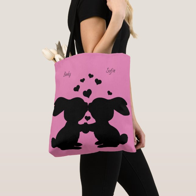 Pink Bunny Rabbit Tote bag (Close Up)