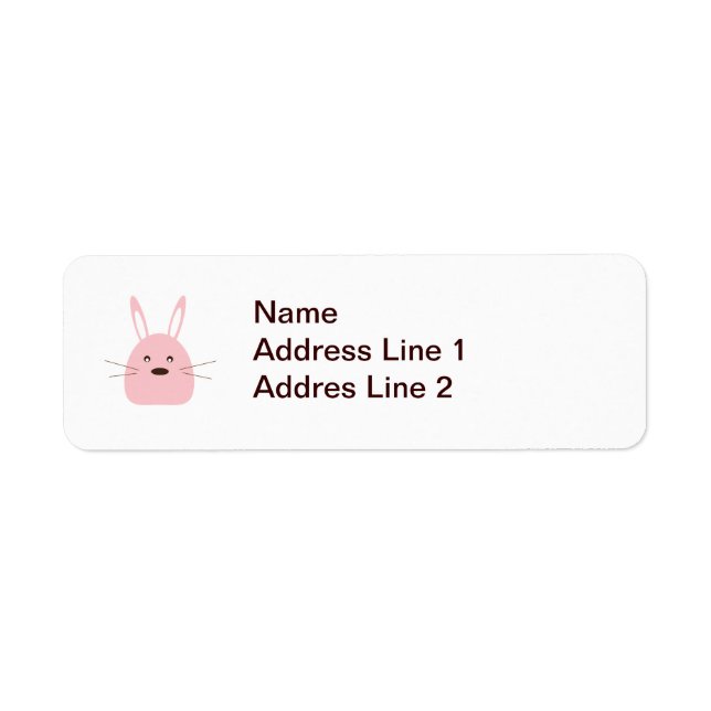 Pink Bunny Return Address Label (Front)