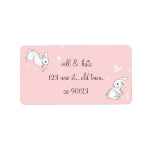 Pink Bunny Return Address Labels