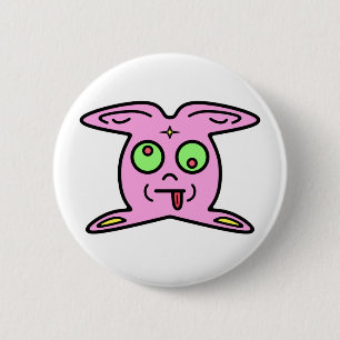 Pink Bunny Thingy Cute Weird Creature 6 Cm Round Badge