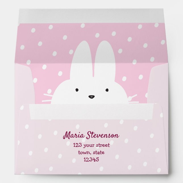 Pink Bunny Winter  Envelope (Back (Bottom))