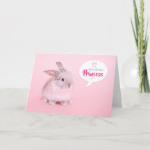 Pink bunny with crown - Happy Birthday Princess