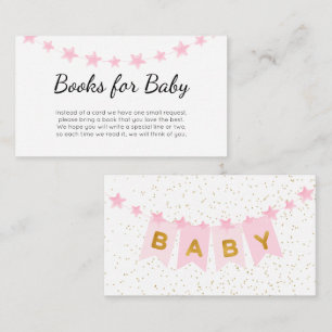 Pink Bunting Flags Baby Shower Books for Baby Enclosure Card