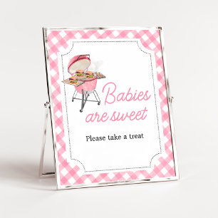 Pink Burger BBQ Baby Shower Babies are Sweet Poster