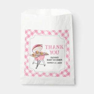 Pink Burger BBQ Baby Shower Favour Bags
