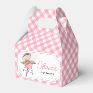 Pink Burger BBQ Baby Shower Favour Box