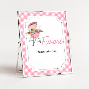 Pink Burger BBQ Baby Shower Favours Poster