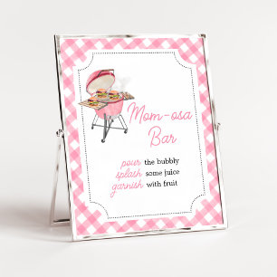 Pink Burger BBQ Baby Shower Mum Osa Bar  Poster