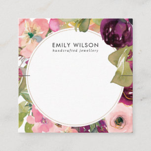 PINK BURGUNDY BLUSH FLORAL BRACELET DISPLAY CARD