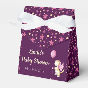 Pink Burgundy Cute Dragon Girl Baby Shower  Favour Box