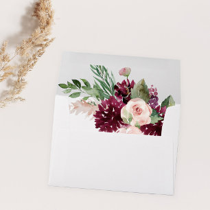 Pink & Burgundy Floral 7  Envelope