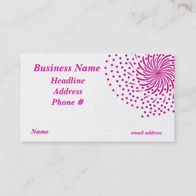 Pink Burst Business Card (Front)
