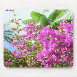 Pink Bush Flowers Mouse Mat
