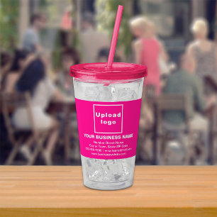 Pink Business Brand on Acrylic Tumbler