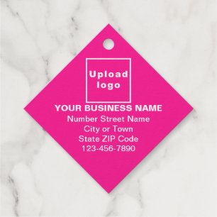 Pink Business Brand on Diamond Shape Foil Tag