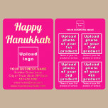 Pink Business Brand on Hanukkah Foil Holiday Card<br><div class="desc">Happy Hanukkah! Wishing you joy, peace and blessing this festival of lights. A holiday to celebrate and to advertise also your business or to promote your brand name to customers or clients. Customisable foil holiday card that you can put your business brand, your products or services and with Hanukkah greeting....</div>