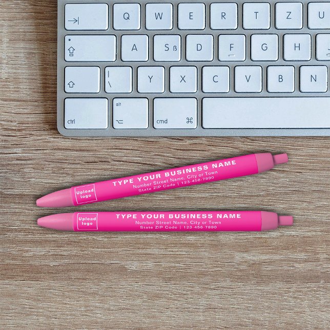 Pink Business Brand on Ink Pen (Ink pen with pink barrel and your business brand)