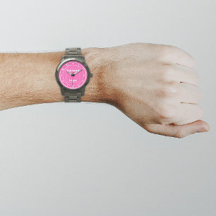 Pink Business Brand on Men's Watch