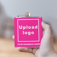 Pink Business Brand on Vinyl Wrapped Flask