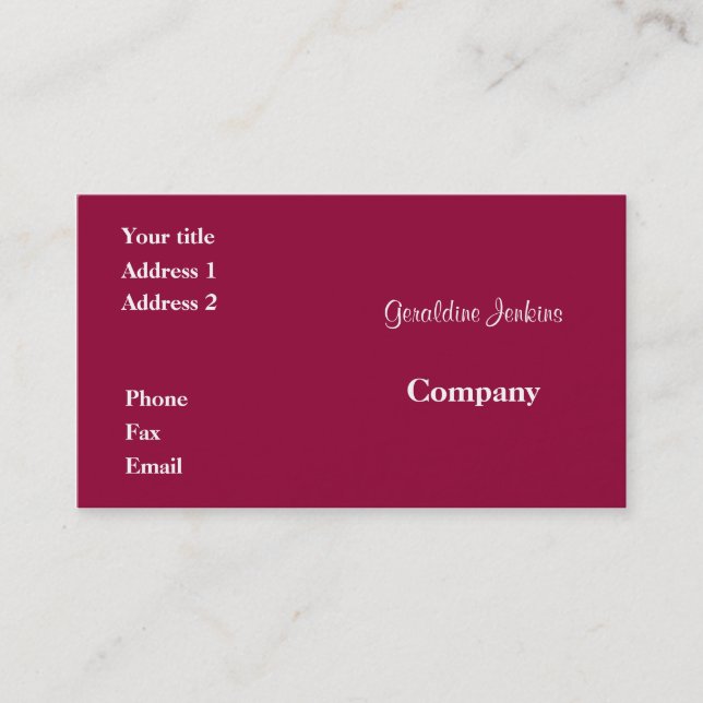 Pink Business Card (Front)