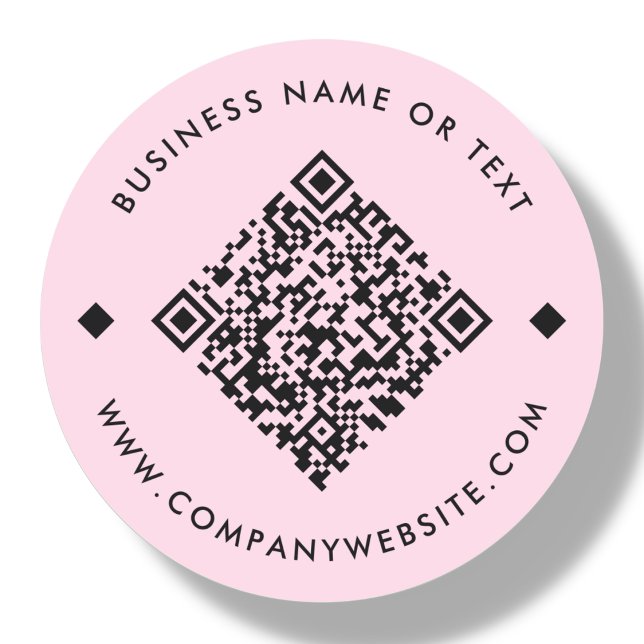 Pink | Business Custom QR Code Classic Round Sticker (Creator Uploaded)