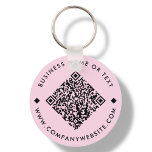 Pink | Business Custom QR Code Keychain<br><div class="desc">Customisable QR Code keychain,  with a pink background. To generate a new QR code on the design,  add your website URL or social media handle in the " personalise this template" feature.</div>