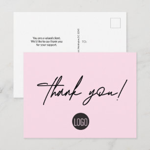 Pink Business Customer Appreciation Handlettering Postcard
