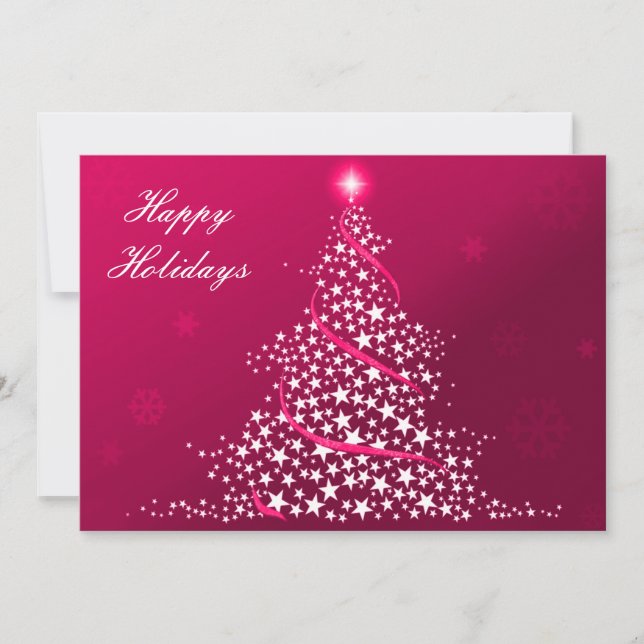 pink Business Holiday Flat cards (Front)
