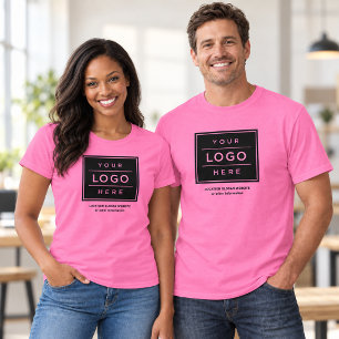 Pink Business Logo Company Name Promo T-Shirt
