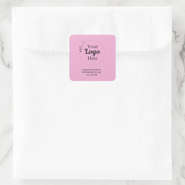 Pink Business Logo modern  Square Sticker (Bag)