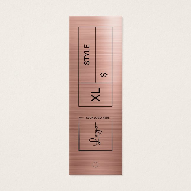 Pink Business Logo Price Label Hang Tag (Front)