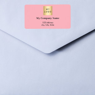 Pink business logo return address label