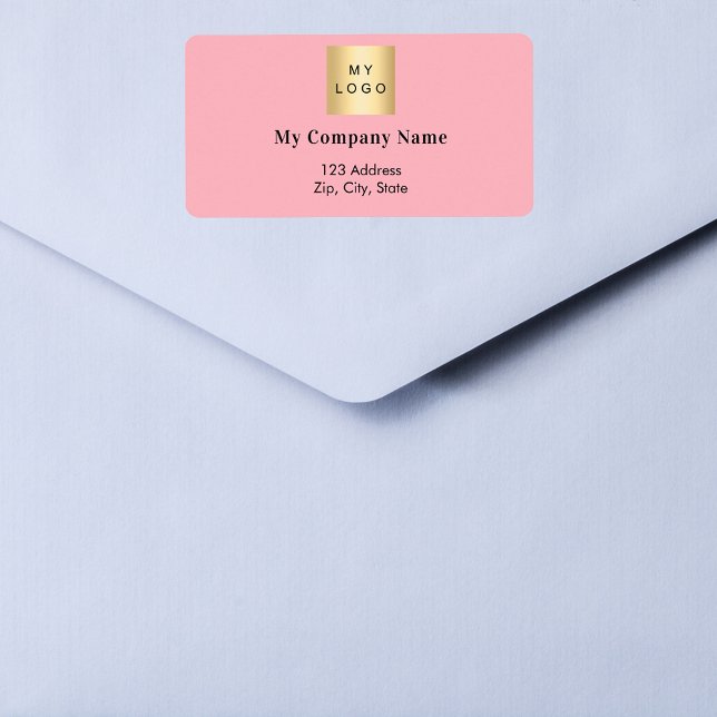 Pink business logo return address label (Creator Uploaded)
