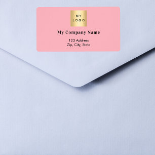 Pink business logo return address shipping