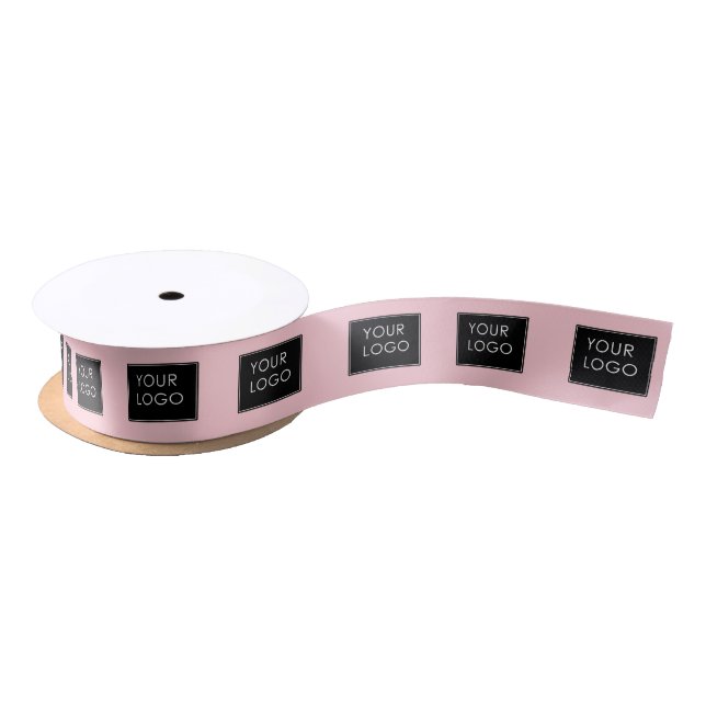 Pink Business Logo Website Company Corporate Satin Ribbon (Spool)