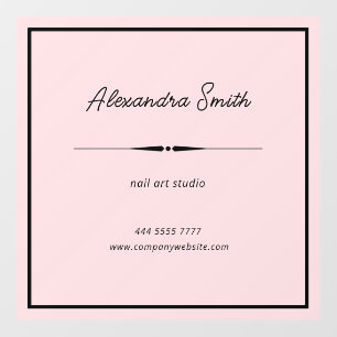 Pink Business Office Name Frame Black Window Cling