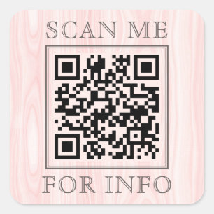 Pink Business QR Code Scan Me Square Sticker