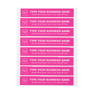 Pink Business Wrap Around Return Address Label