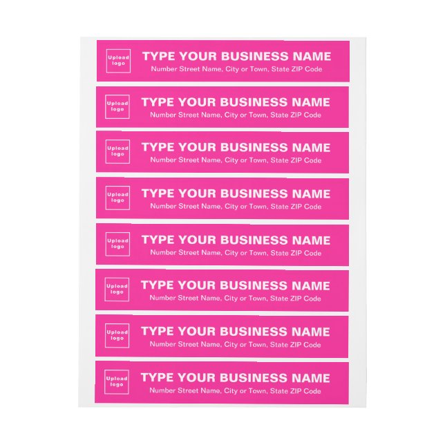 Pink Business Wrap Around Return Address Label (Sheet)