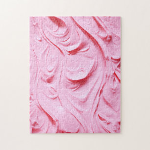 Pink Buttercream Frosting Swirls Jigsaw Puzzle