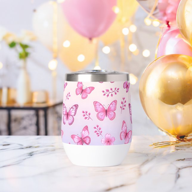 Pink butterflies and flowers pattern (Bachelor Party (Rotated))