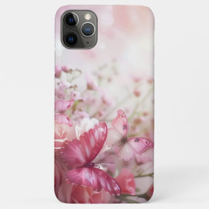 Pink butterflies and roses Phone Case