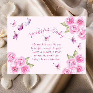 Pink Butterflies Books For Baby Enclosure Card